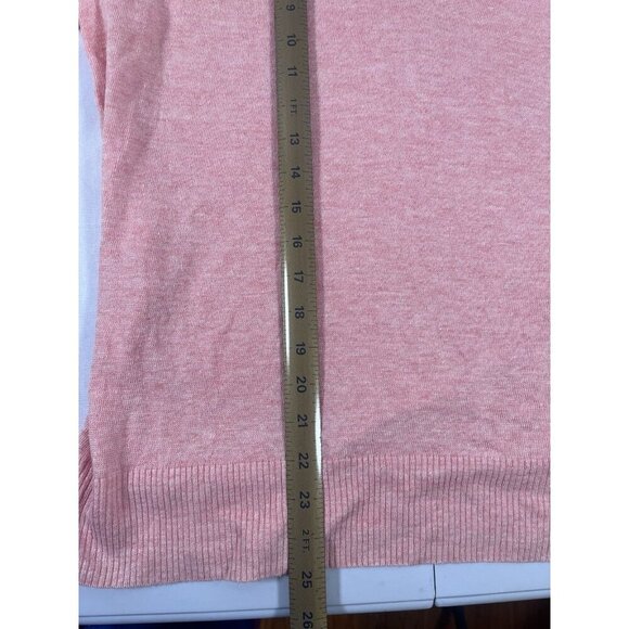 Eileen Fisher Women 100% Organic Linen Sweater Peach V Neck Large - Picture 4 of 7